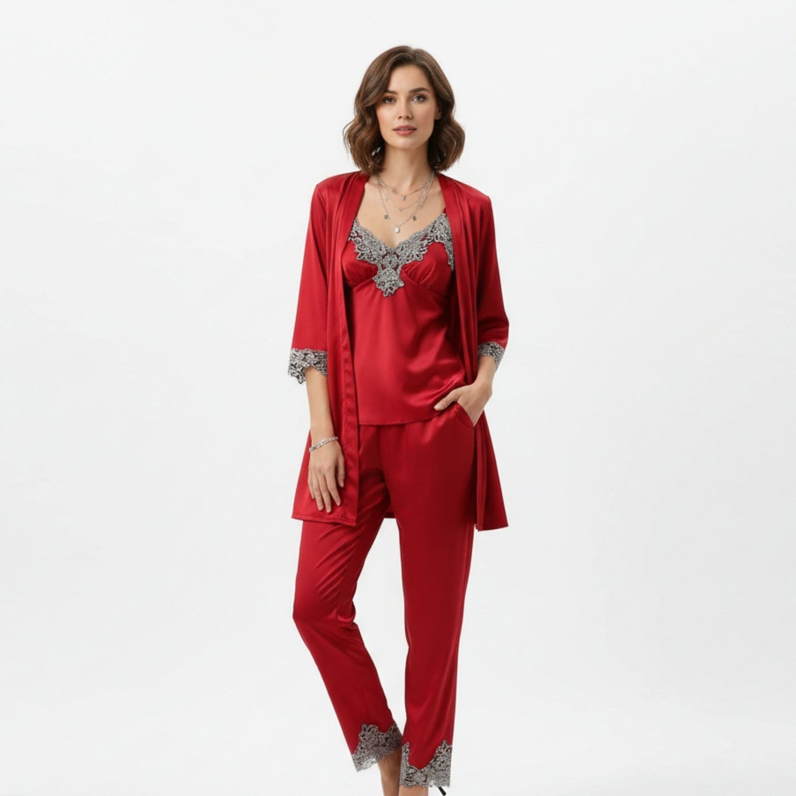 Ensemble pyjama style soie douce 3