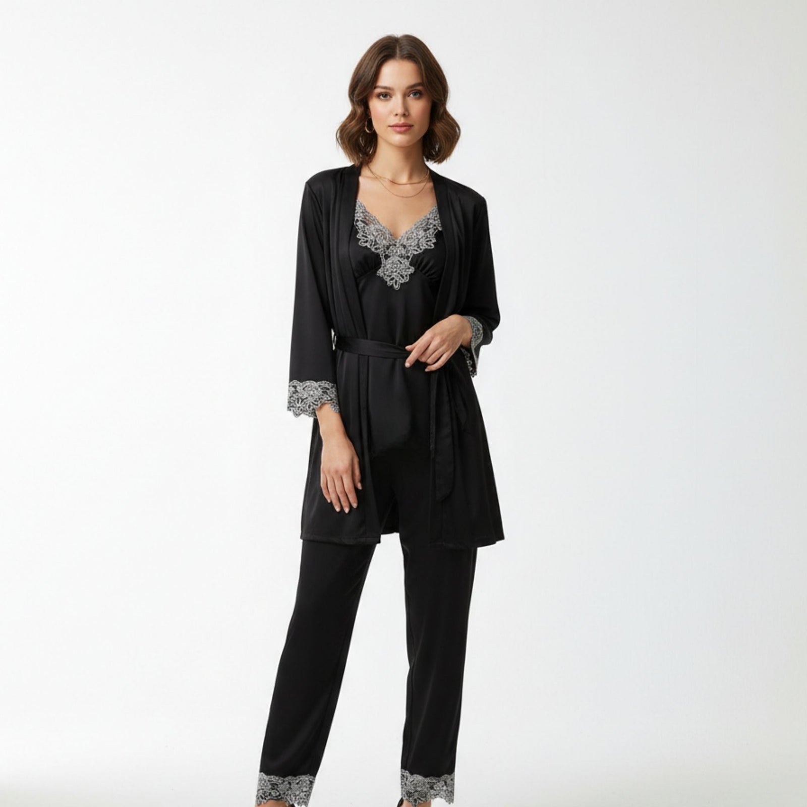 Ensemble pyjama style soie douce 4