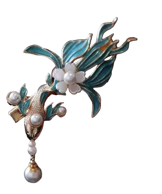 Épingle à cheveux femme style vintage avec pampilles en perles de poisson Koi 4