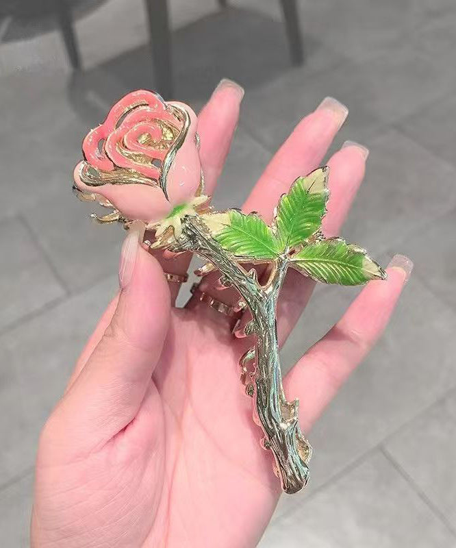 Épingle à cheveux pour femme style boutique avec zircon rose 4