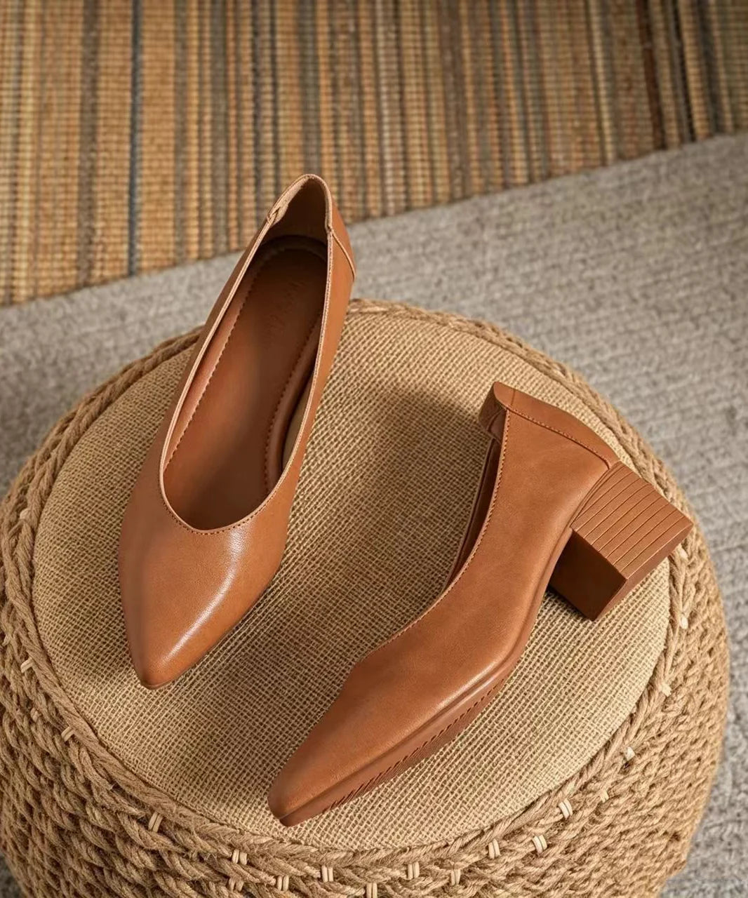 Escarpins Femme Chic et Confortable à Bout Pointu Talon Compensé Bas 3