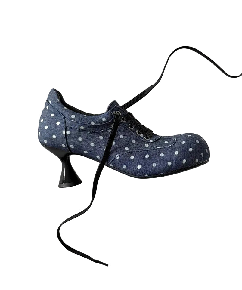 Escarpins à lacets pour femme à motif à pois 0