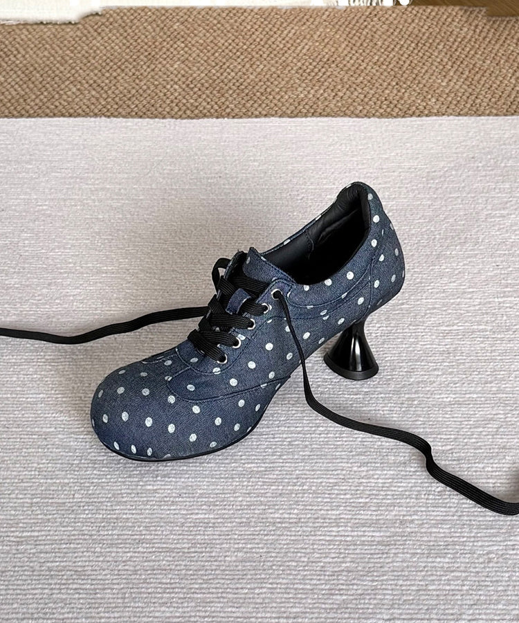 Escarpins à lacets pour femme à motif à pois 1