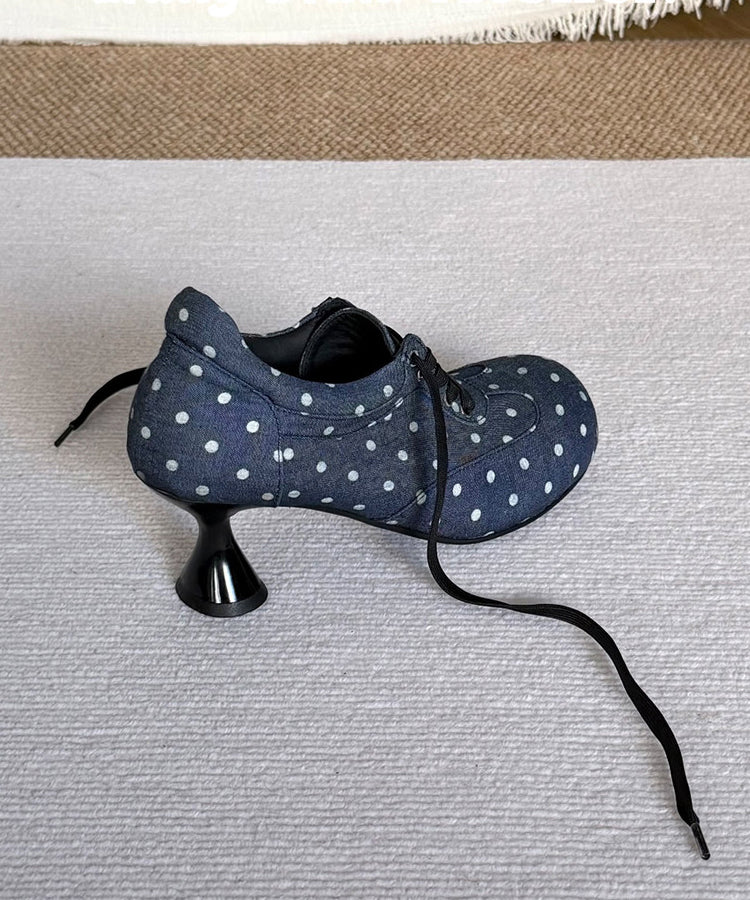 Escarpins à lacets pour femme à motif à pois 2