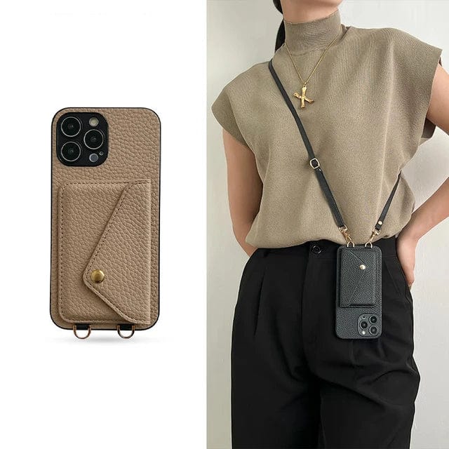 Étui de Téléphone Croisé pour Femmes avec Cordon 5