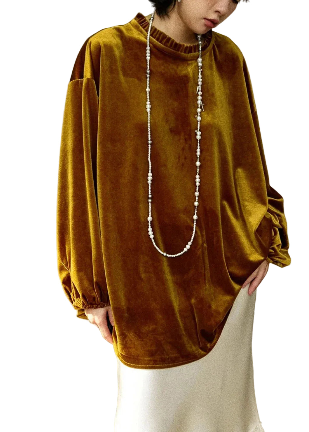Femme Haut Patchwork Style Rétro Manches Lanternes 1