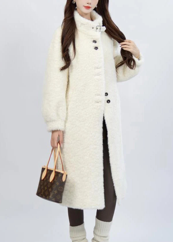 Femme Parka Longue Hiver Col Montant Boutonnée 3