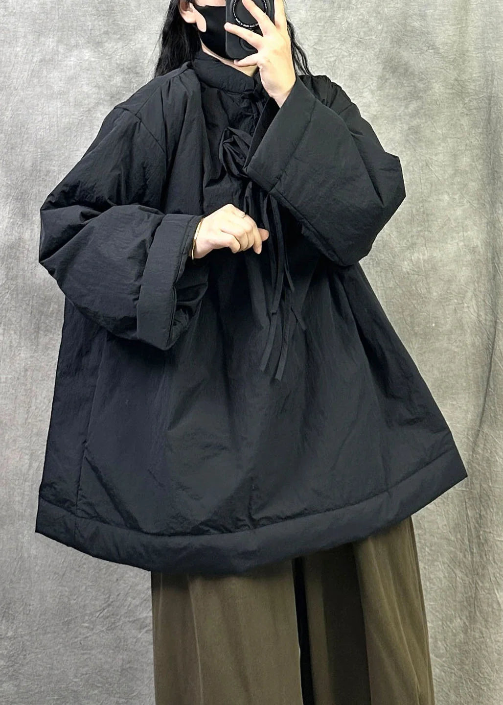 Femme Parka Oversize à Motif Floral Hiver 0