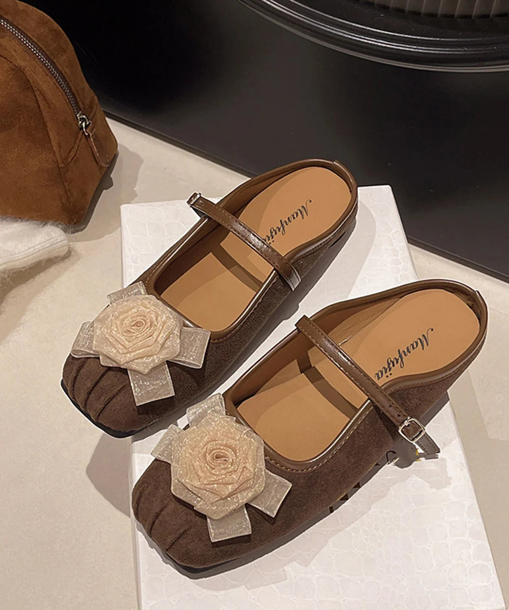 Femmes Ballerines Plates à Boucle Fleurie Style Chic 1