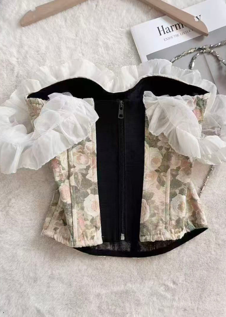 Gilet Femme Imprimé Volants Style Estival 1