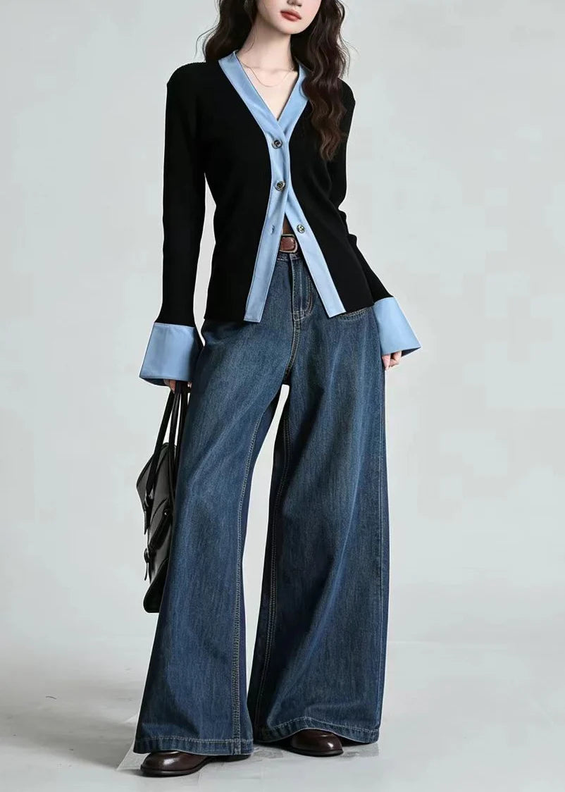 Gilet Femme Patchwork Coupe Ajustée Col V Automne 3