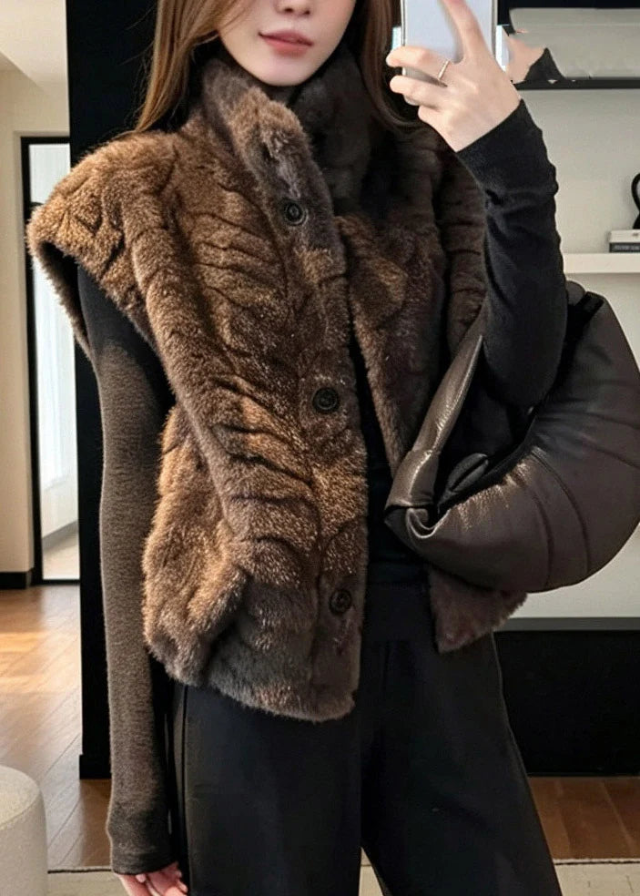 Gilet Femme Patchwork à Poches Coupe Ample Automne 0