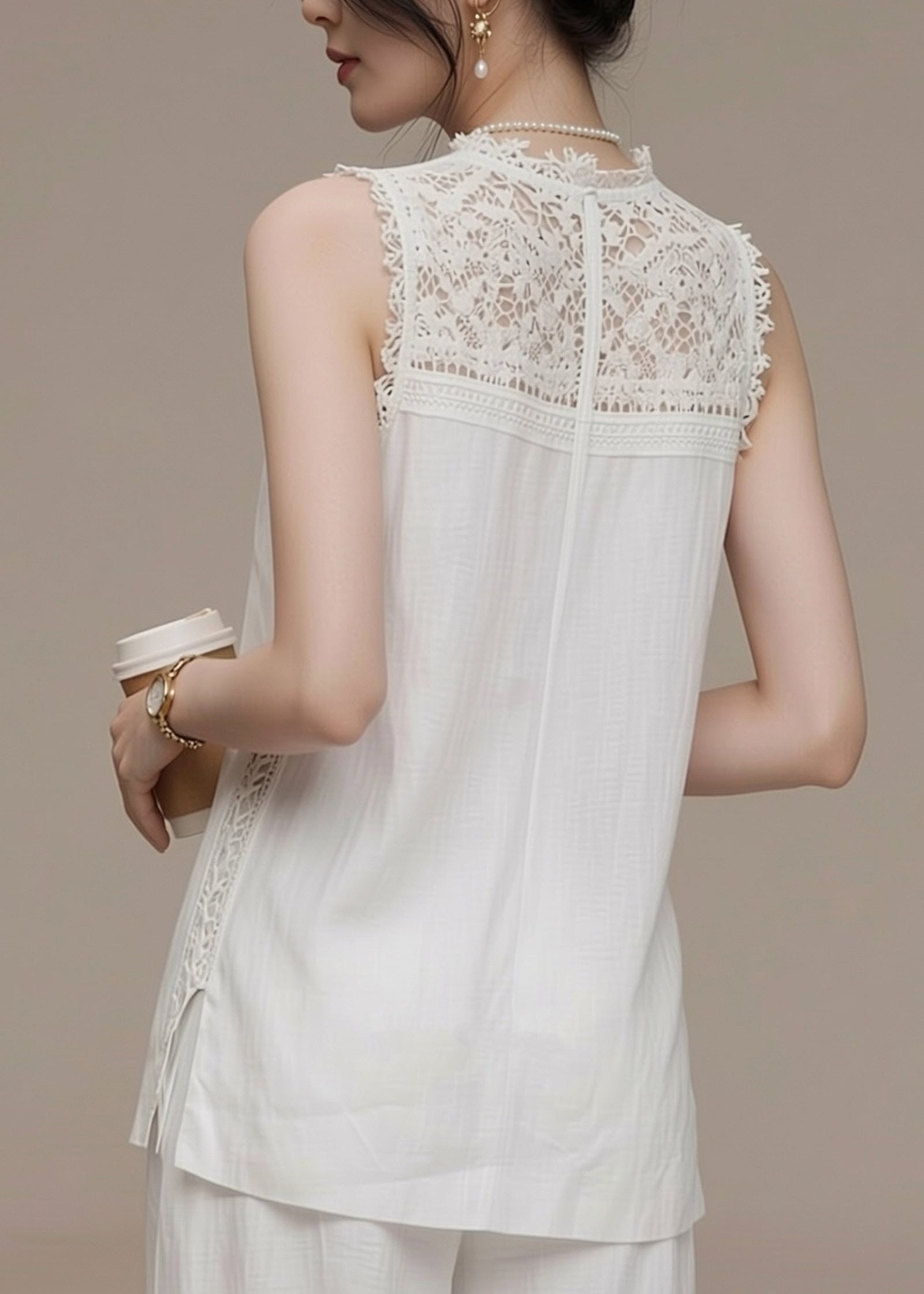 Gilet Femme en Dentelle Sans Manches 4