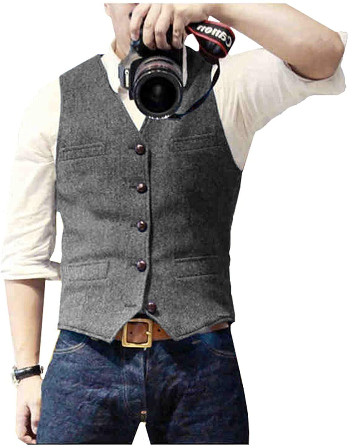 Gilet Homme Sans Manche Ajusté en Tissu de Haute Qualité 7