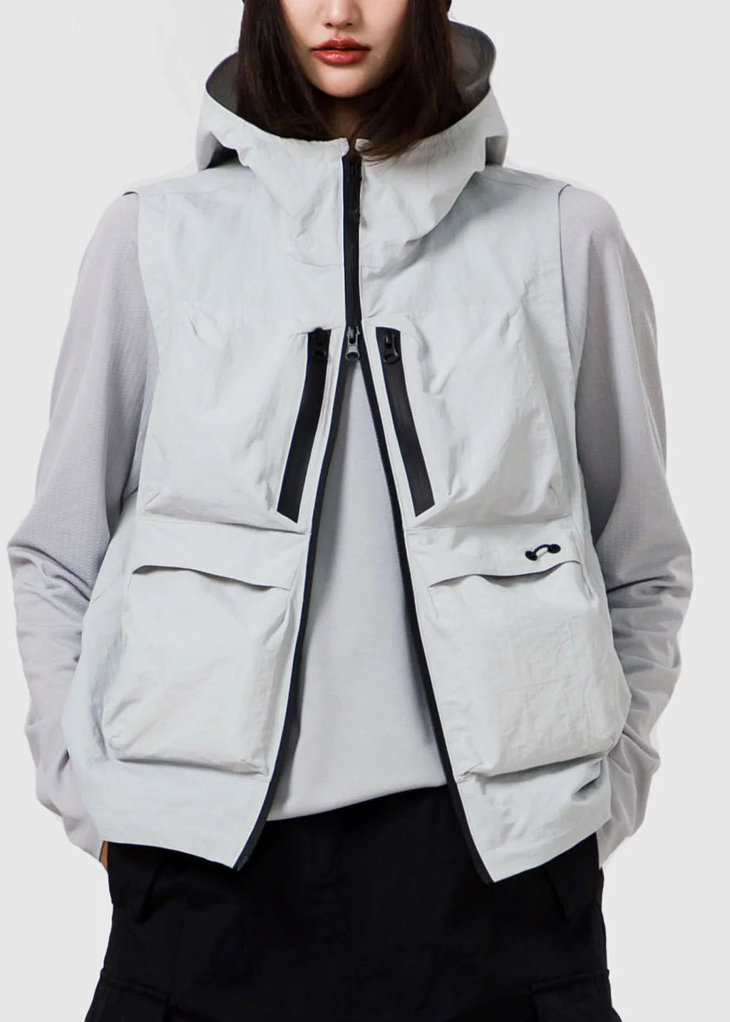Gilet à capuche pour femme style bohème avec fermeture éclair 2