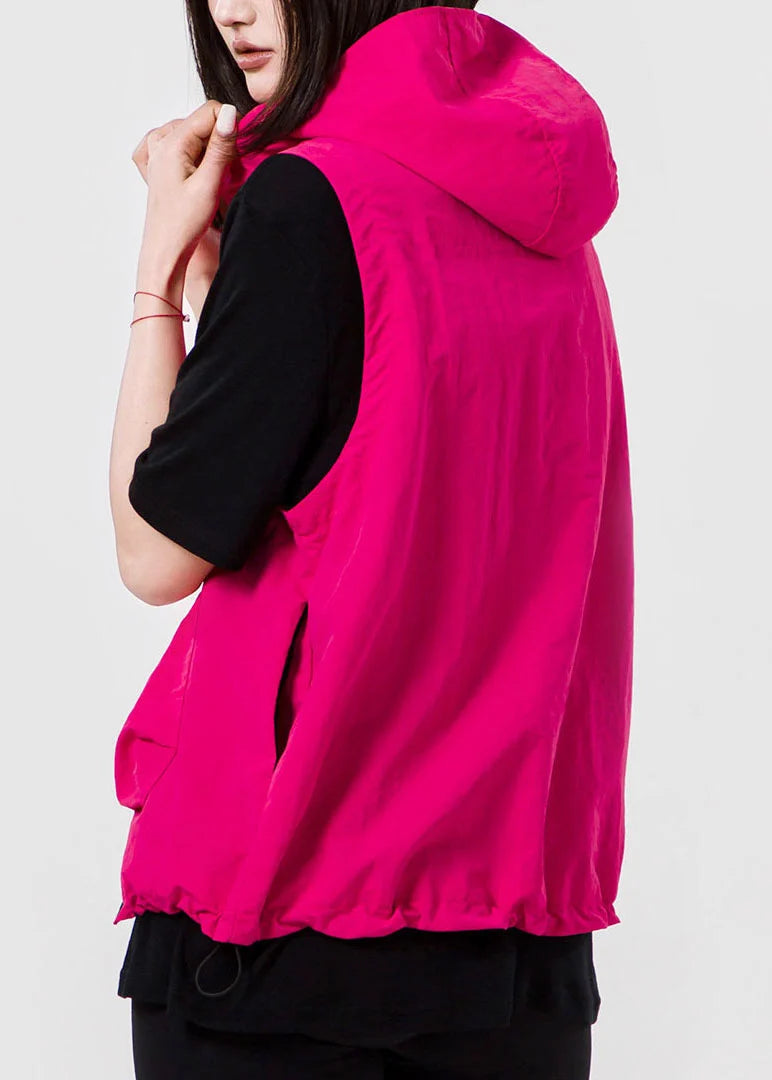 Gilet à capuche pour femme style bohème avec fermeture éclair 3