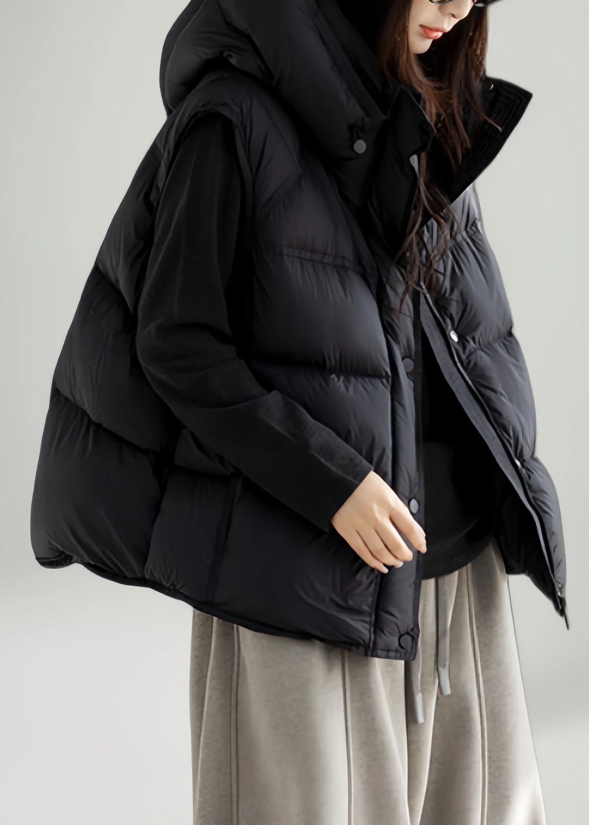 Gilet d'hiver femme coupe ample simple 1