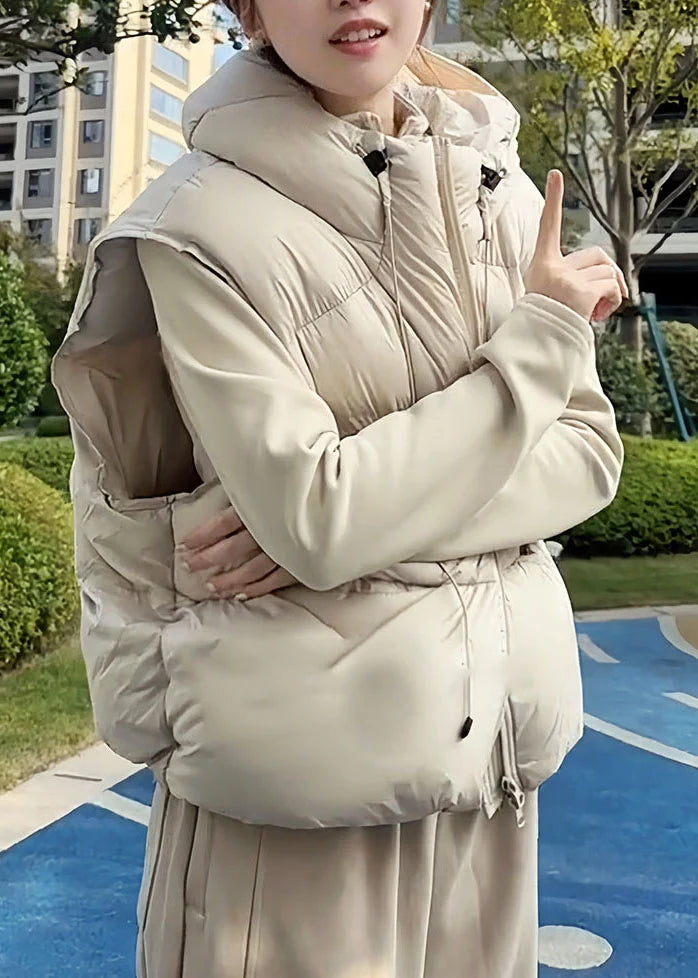 Gilet d'hiver pour femme style bohème à capuche ample 2