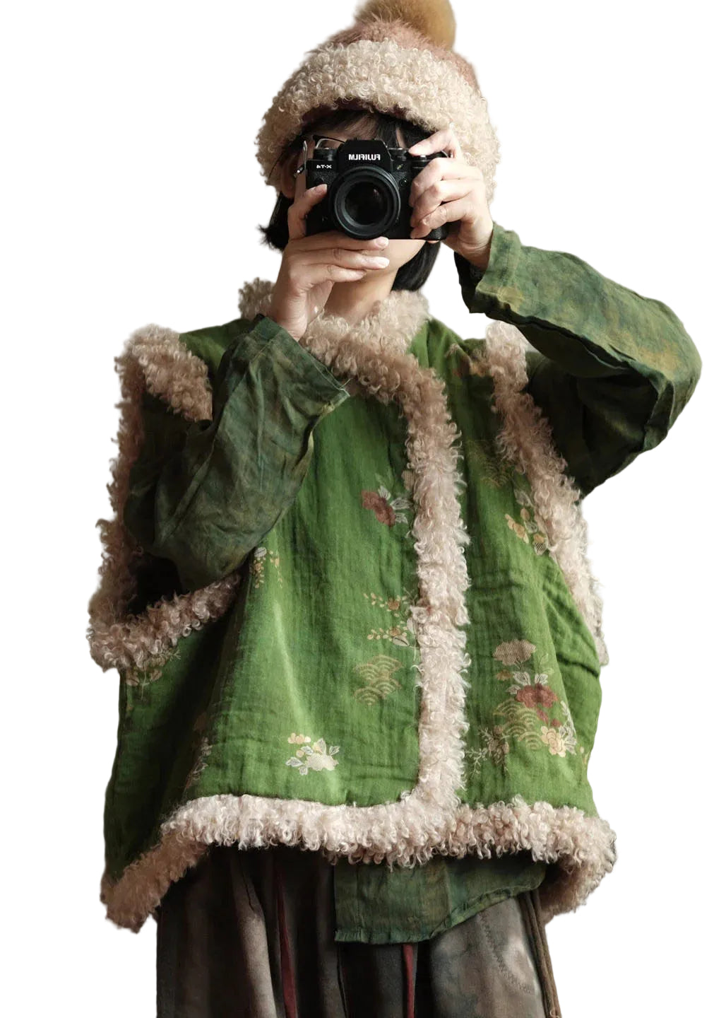 Gilet d'hiver pour femme style rétro en patchwork 0