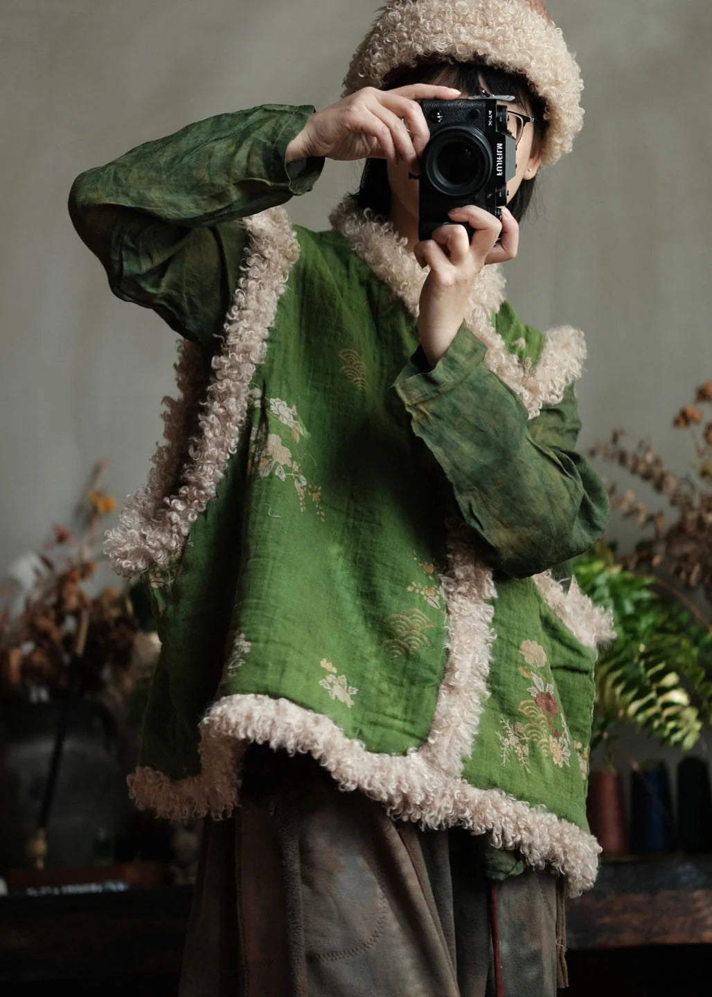 Gilet d'hiver pour femme style rétro en patchwork 3