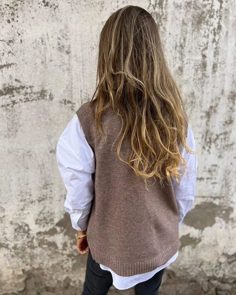 Gilet en Tricot pour Femme à Col en V 3