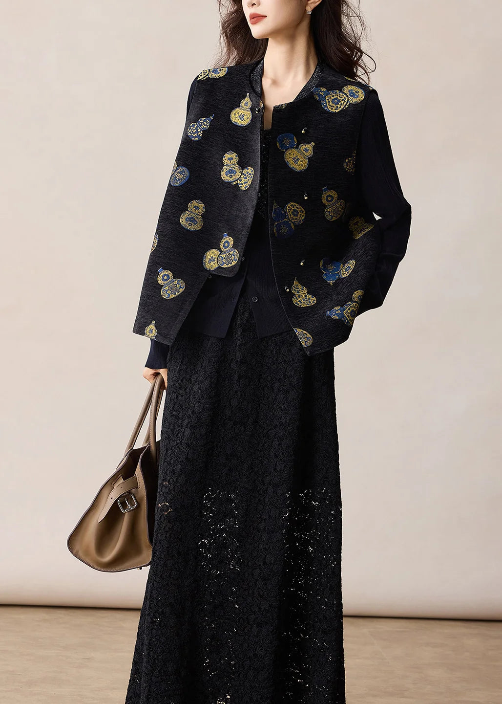 Gilet sans manches Homme Style Chinois à Motifs Traditionnels 1
