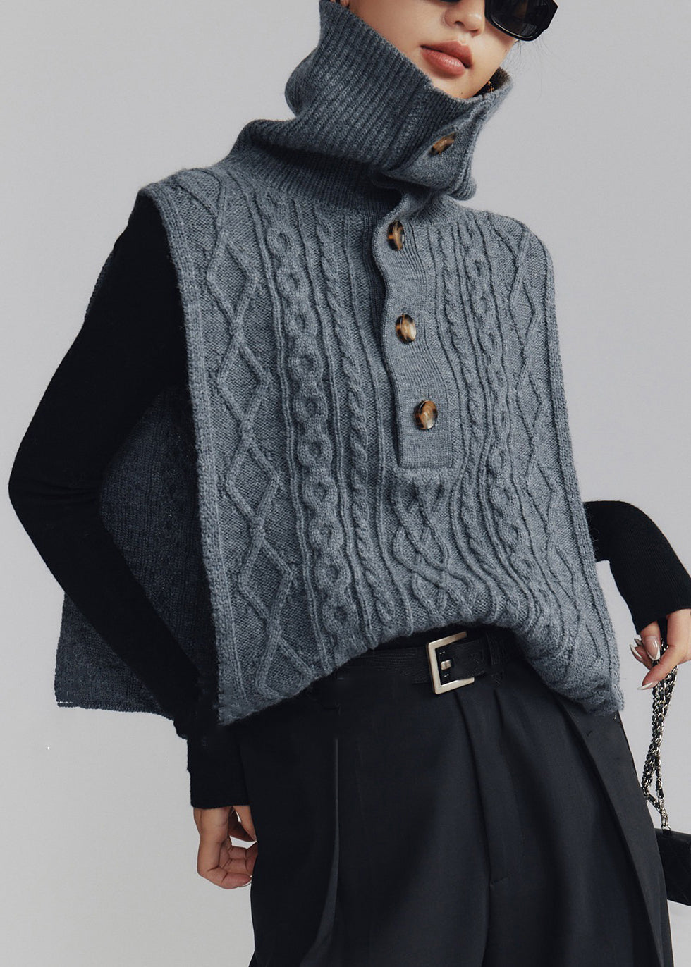 Gilet sans manches à col roulé 4