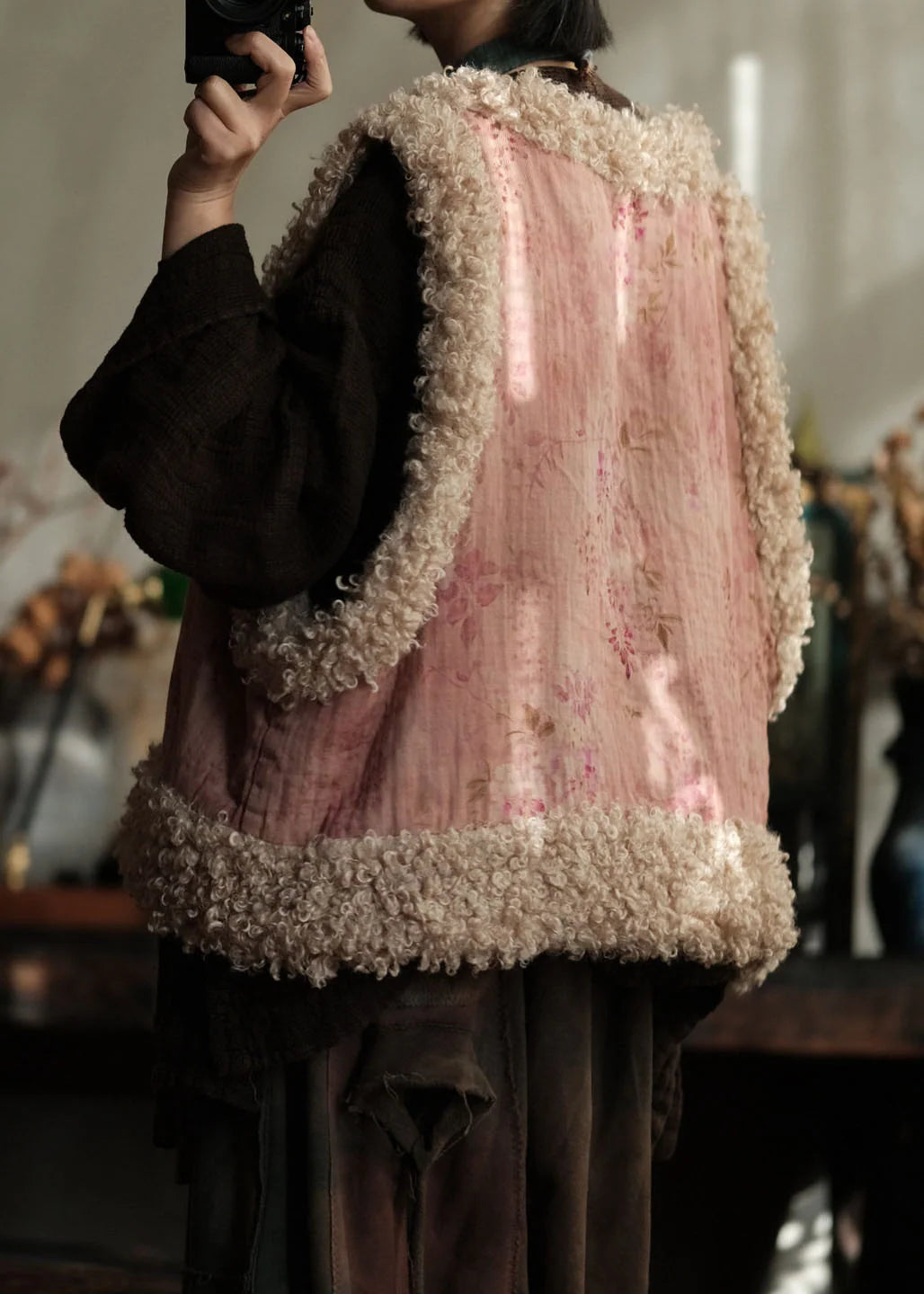 Gilet sans manches patchwork pour femme style unique 4