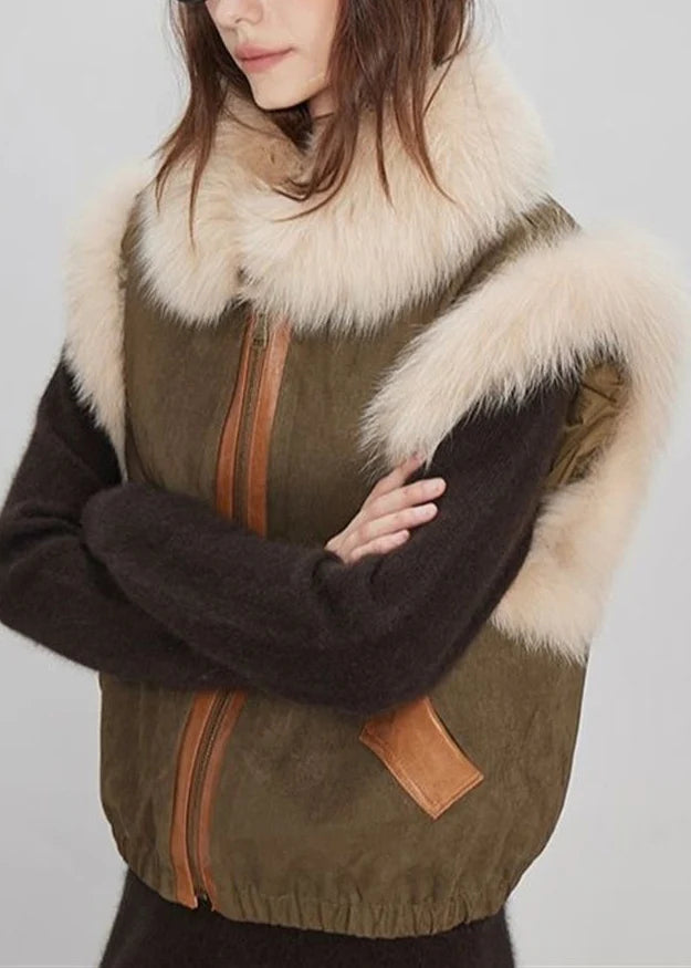 Gilet sans manches pour femme avec poches et col en fausse fourrure 2