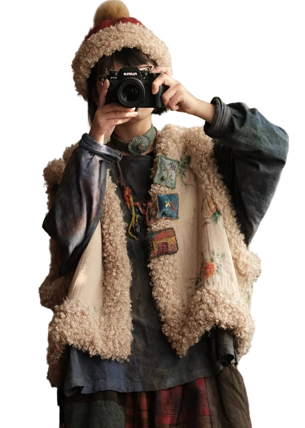 Gilet sans manches pour femme style décontracté patchwork 0