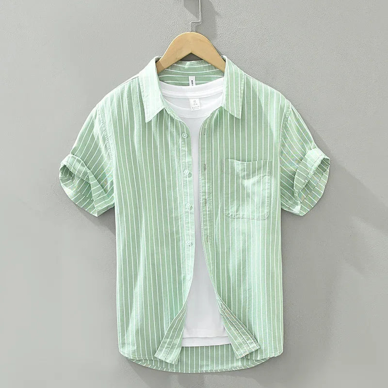 Variant image for Chemise Homme Rayée Décontractée 100% Coton-18