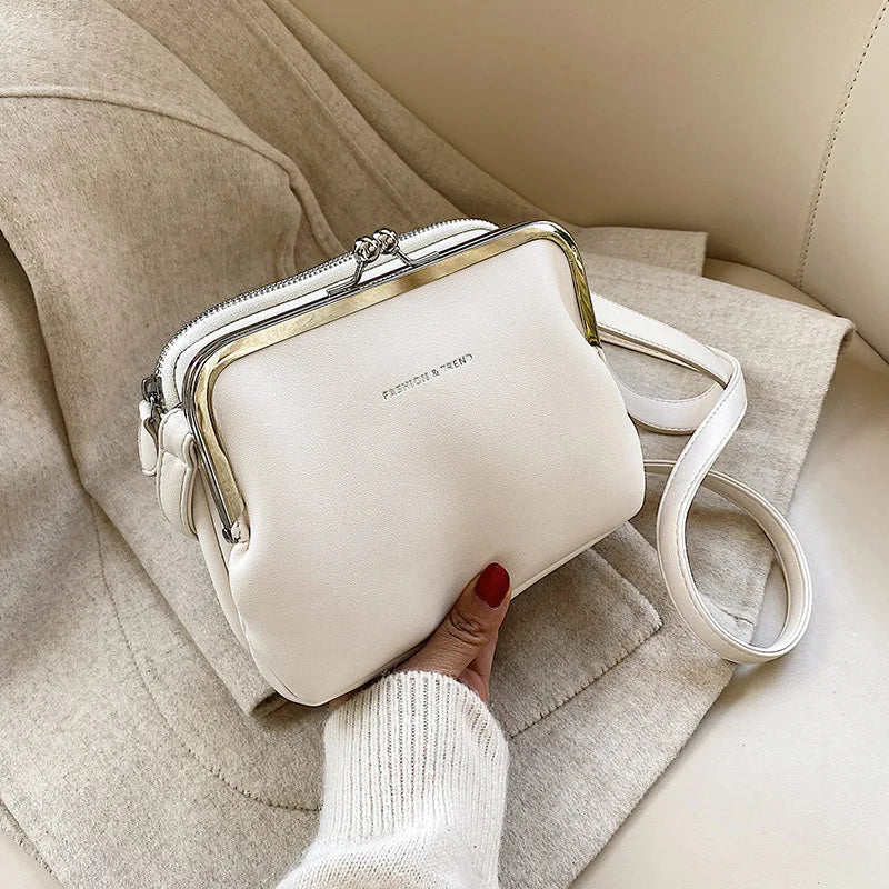 Sac à main décontracté pour femmes avec clip pratique en cuir artificiel 3