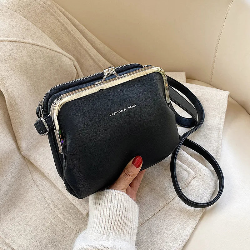 Sac à main décontracté pour femmes avec clip pratique en cuir artificiel 2