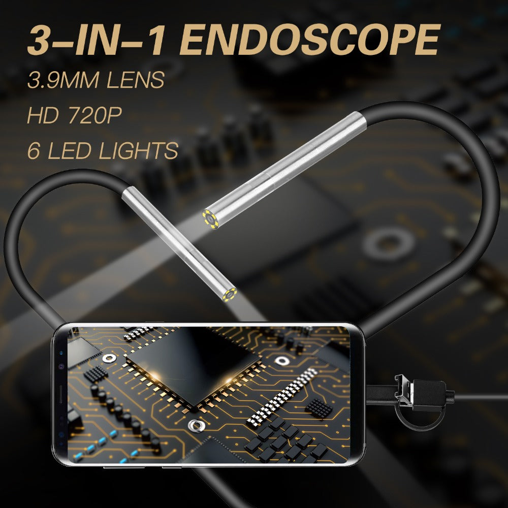Caméra Endoscope Portable Flexible Haute Définition pour Inspection-2