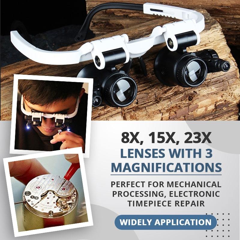 Loupe de Précision Adulte LED Réglable Plastique Verre Optique-2