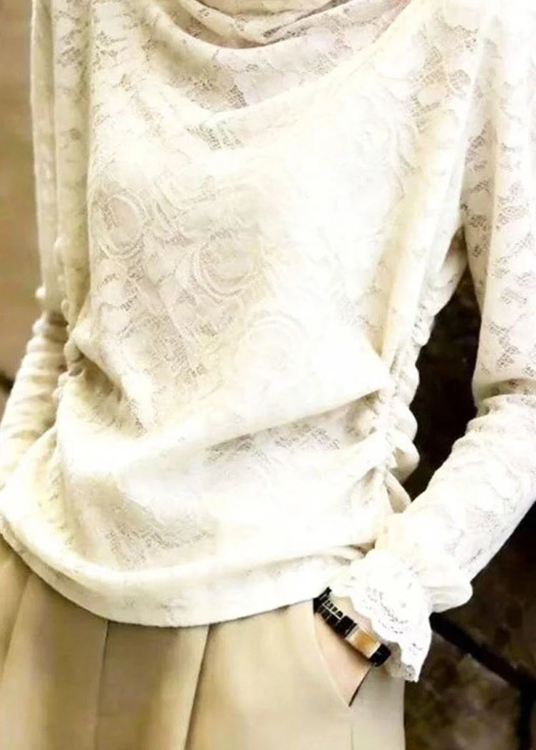 Haut À Col Roulé Femme Design Original Avec Détails En Dentelle 3