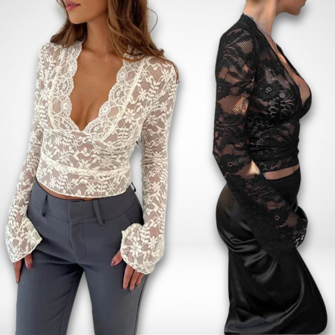 Haut Femme Chic en Dentelle Léger et Respirant 1