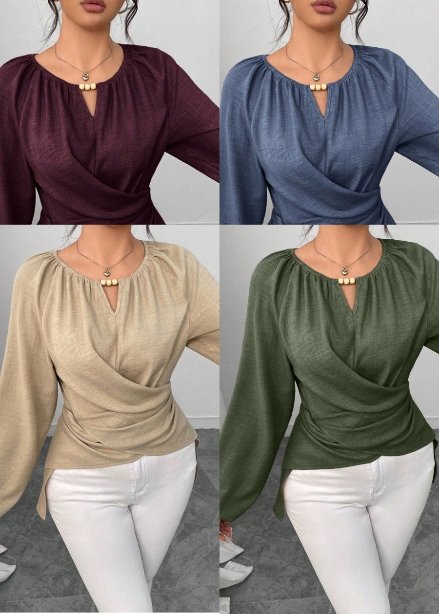 Haut chemisier femme asymétrique automnal 4