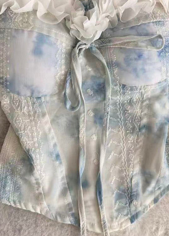 Haut pour femme à volants style tie-dye estival 3