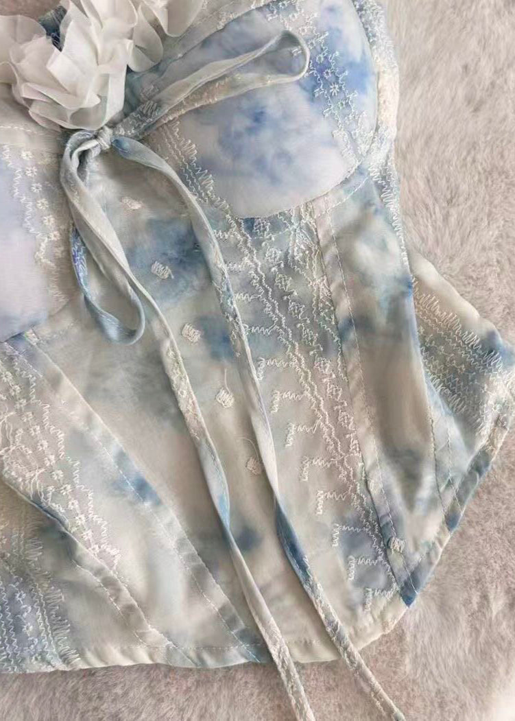 Haut pour femme à volants style tie-dye estival 4