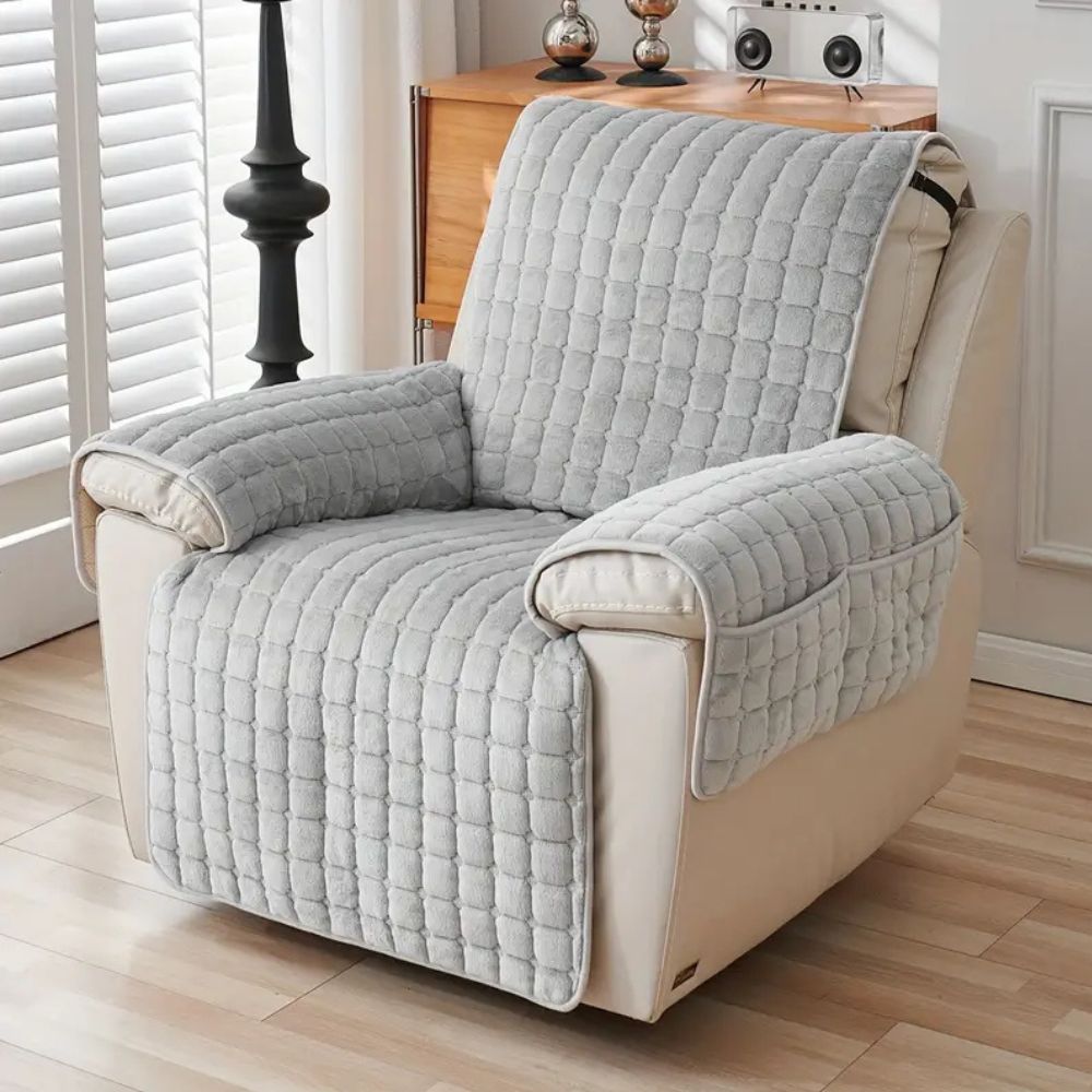 Housse de Fauteuil Inclinable Moderne avec Texture en Grille 0