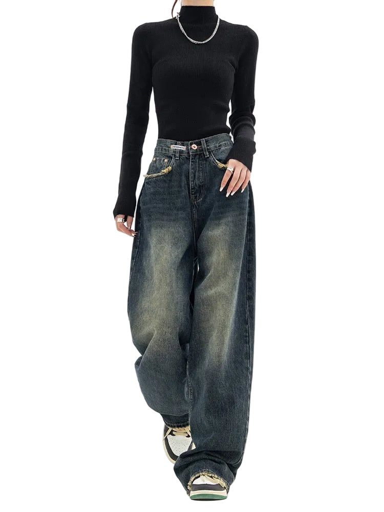 Jean Ample Vintage pour Femme Style Urbain 0