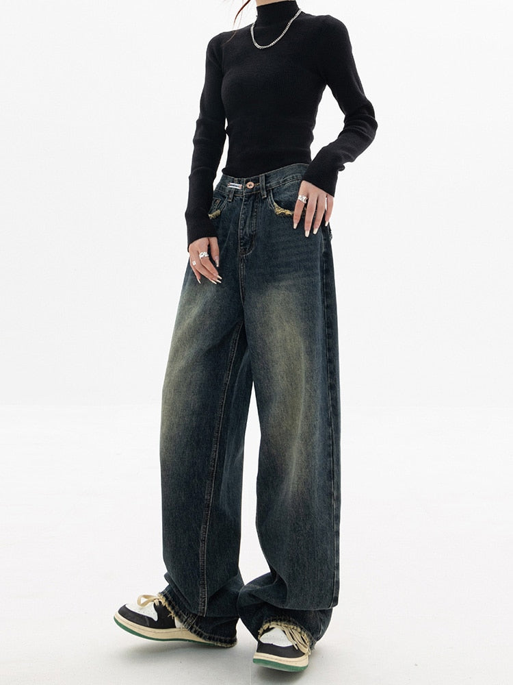 Jean Ample Vintage pour Femme Style Urbain 1