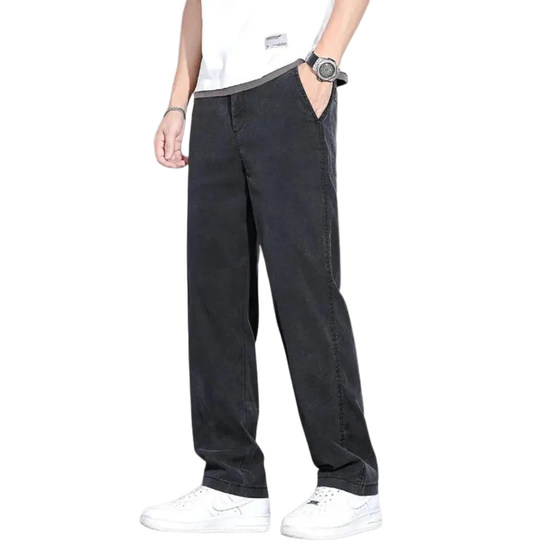 Jean Droit à Jambe Large pour Hommes 0