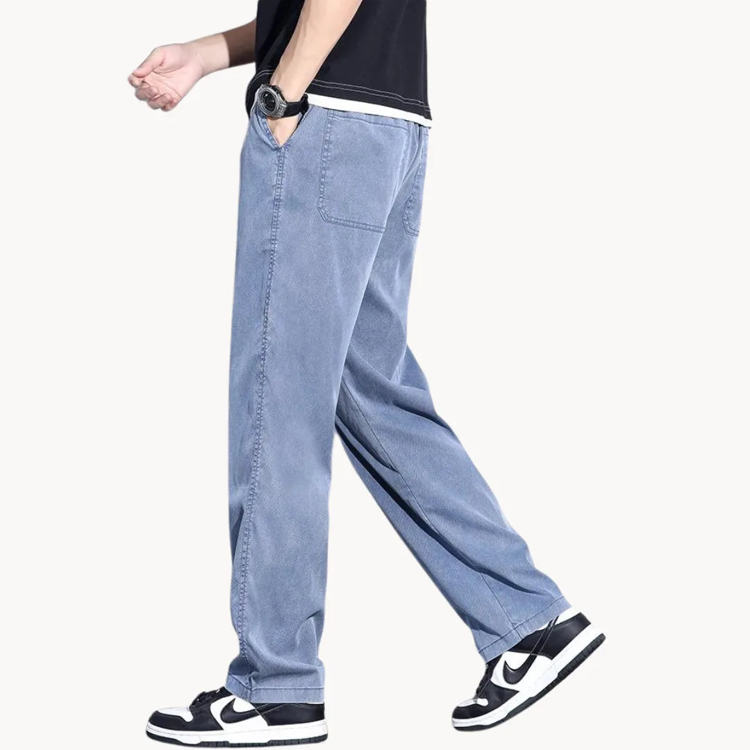 Jean Droit à Jambe Large pour Hommes 7