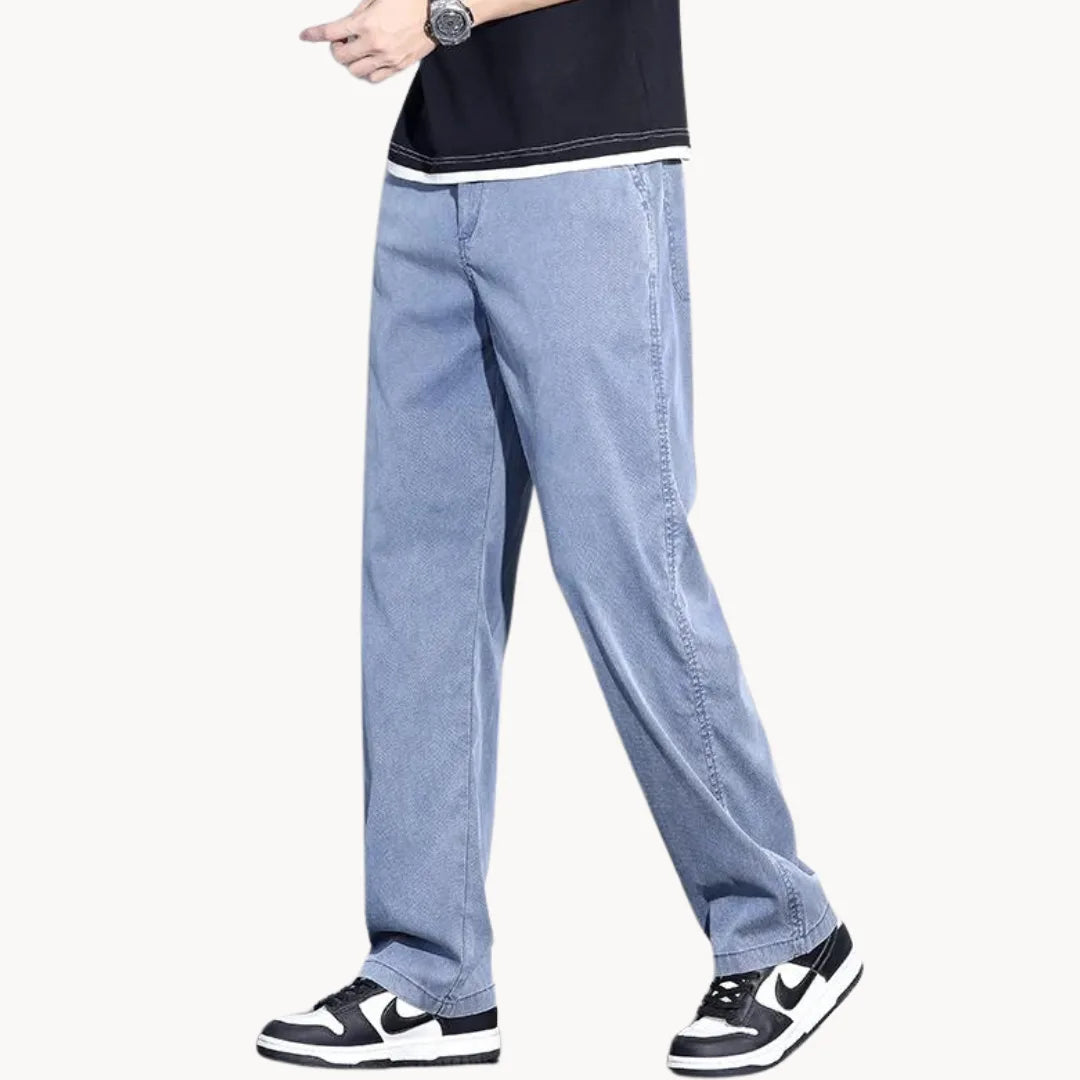 Jean Droit à Jambe Large pour Hommes 8