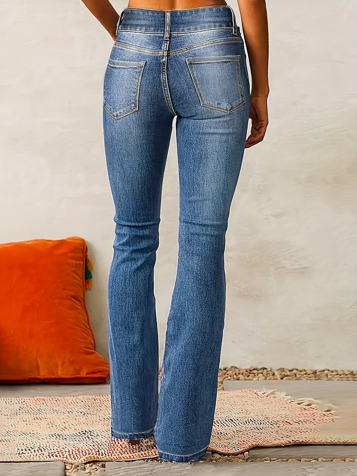 Jean Évasé Taille Haute Femme Chic 1