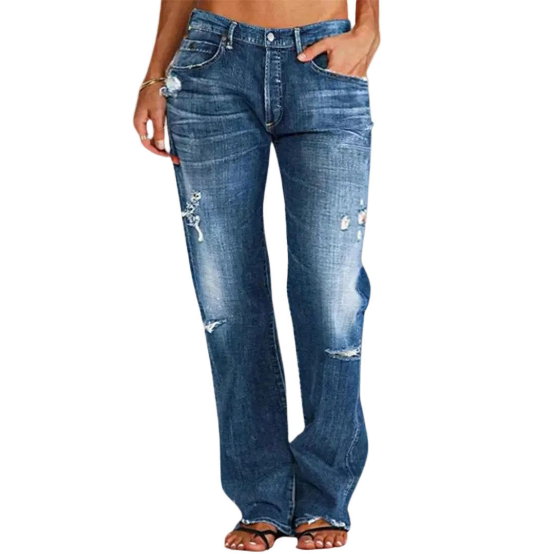 Jean Femme Ample Évasé Taille Basse Décontracté 0