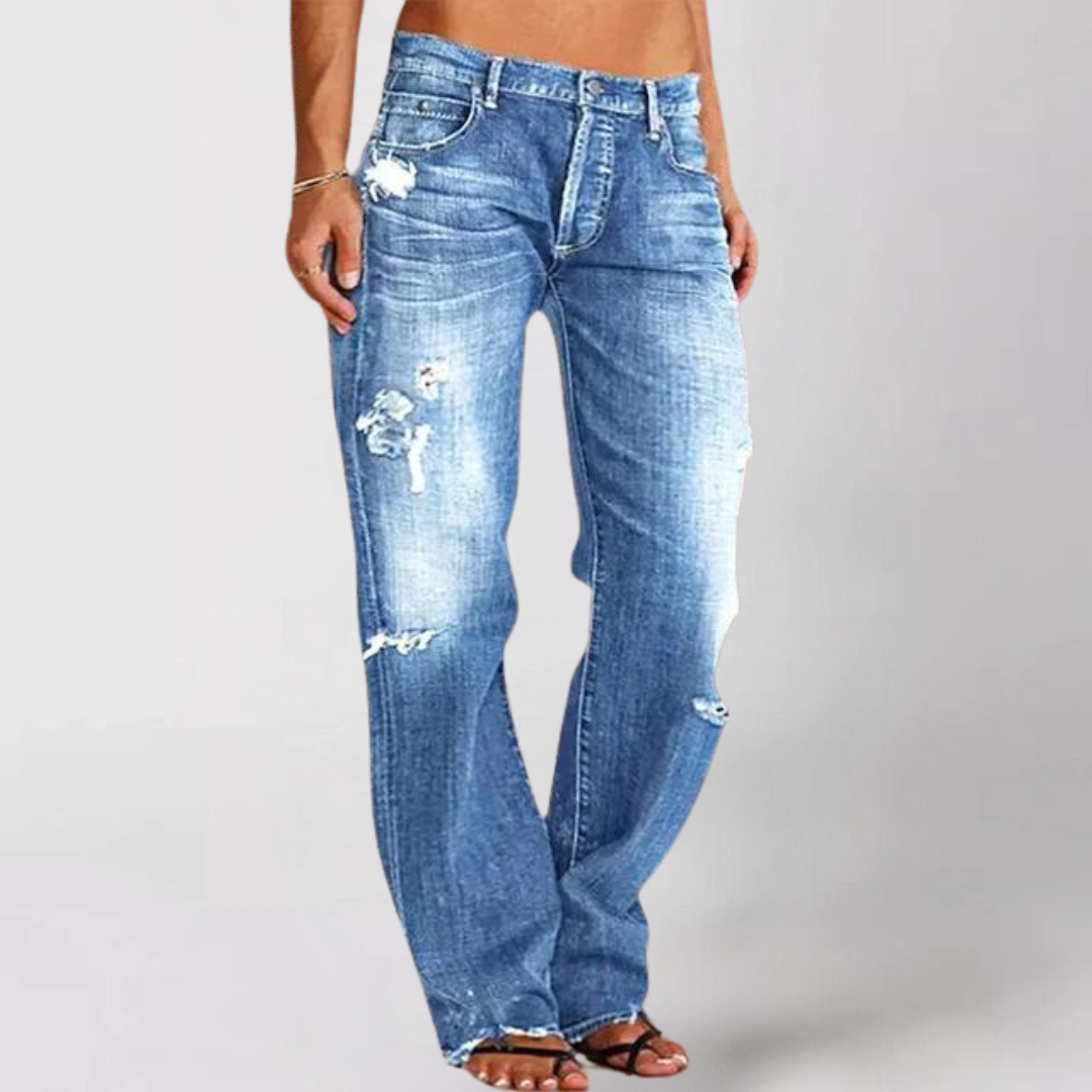 Jean Femme Ample Évasé Taille Basse Décontracté 1