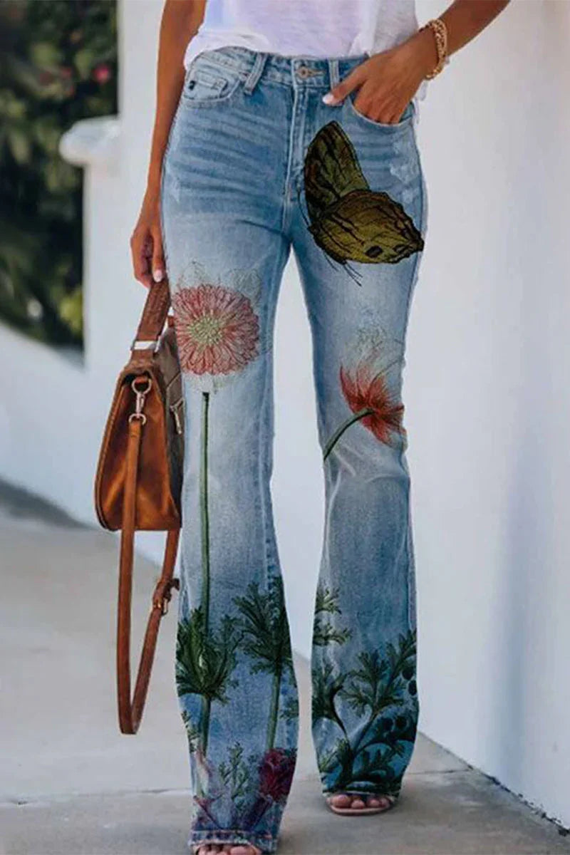Jean Femme Détail Floral Regular Fit 2